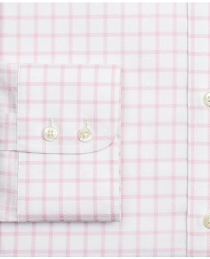 Stretch Milano Slim-Fit Dress Shirt, Non-Iron Twill Button-Down Collar Grid Check