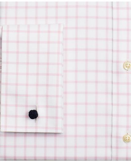 Stretch Milano Slim-Fit Dress Shirt, Non-Iron Twill Ainsley Collar French Cuff Grid Check