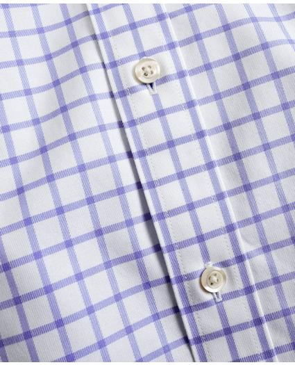 Stretch Regent Regular-Fit Dress Shirt, Non-Iron Twill Short-Sleeve Grid Check