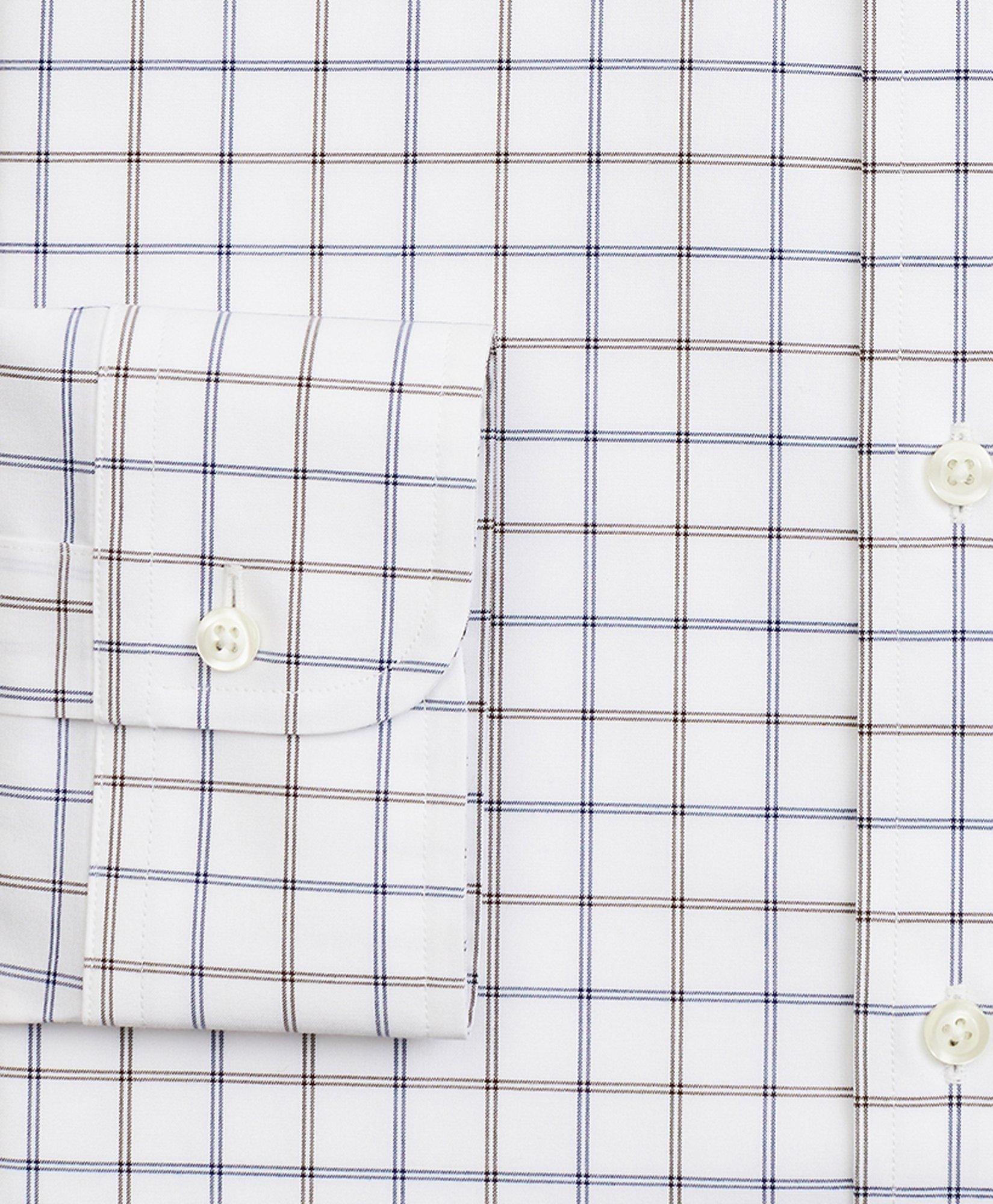 Stretch Regent Regular-Fit Dress Shirt, Non-Iron Poplin Ainsley Collar Double-Grid Check
