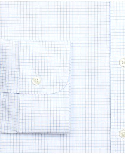 Stretch Regent Regular-Fit Dress Shirt, Non-Iron Poplin Button-Down Collar Small Grid Check