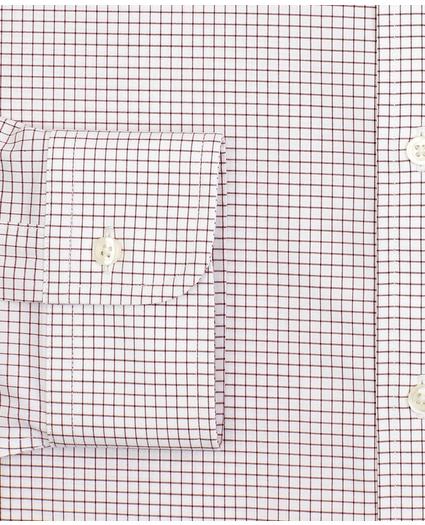 Stretch Milano Slim-Fit Dress Shirt, Non-Iron Poplin Ainsley Collar Small Grid Check