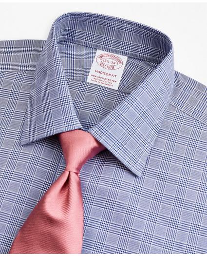 Stretch Madison Relaxed-Fit Dress Shirt, Non-Iron Royal Oxford Ainsley Collar Glen Plaid
