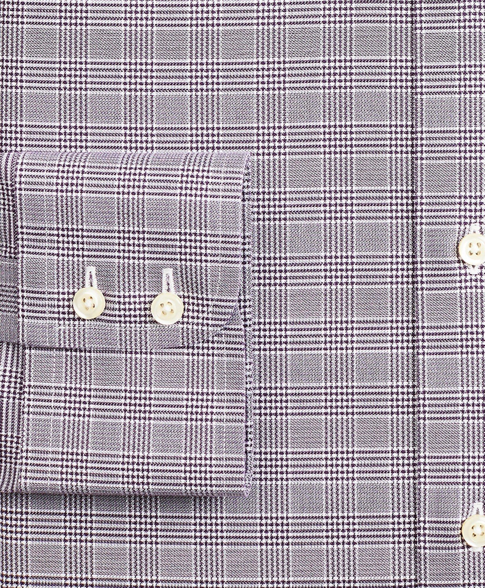 Stretch Regent Regular-Fit Dress Shirt, Non-Iron Royal Oxford Button-Down Collar Glen Plaid