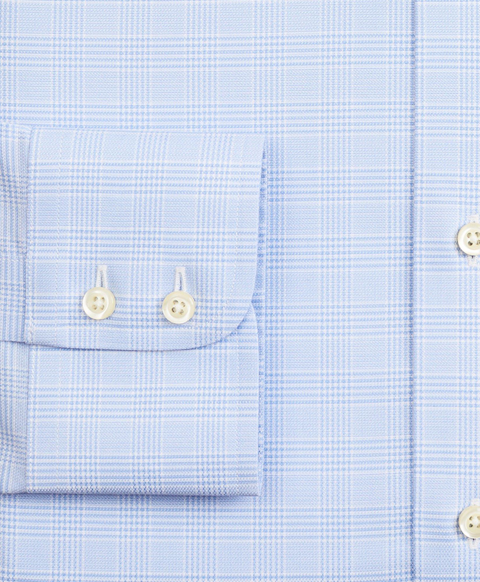 Stretch Soho Extra-Slim-Fit Dress Shirt, Non-Iron Royal Oxford Button-Down Collar Glen Plaid
