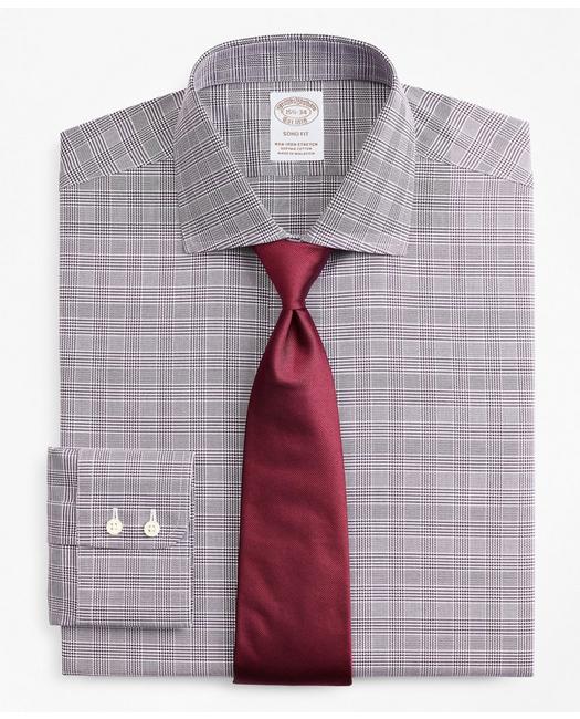 Brooks Brothers Stretch Soho Extra-slim-fit Dress Shirt, Non-iron Royal Oxford English Collar Glen Plaid | Purple |