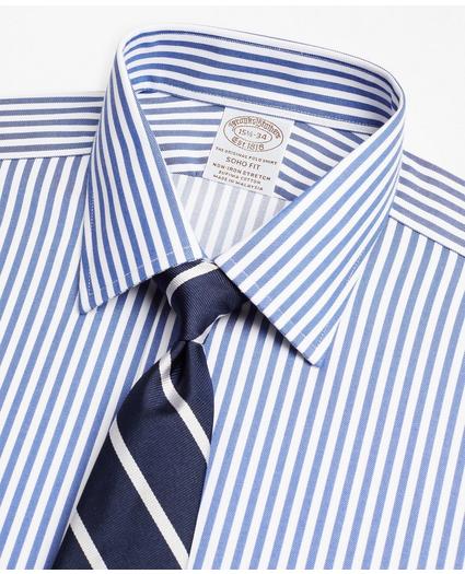Stretch Soho Extra-Slim-Fit Dress Shirt, Non-Iron Twill Ainsley Collar French Cuff Bold Stripe
