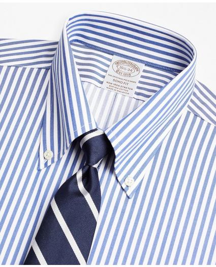 Stretch Soho Extra-Slim-Fit Dress Shirt, Non-Iron Twill Button-Down Collar Bold Stripe