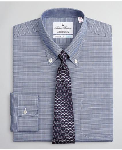 Madison Relaxed-Fit Dress Shirt, Performance Non-Iron with COOLMAX, Button-Down Collar Twill Check