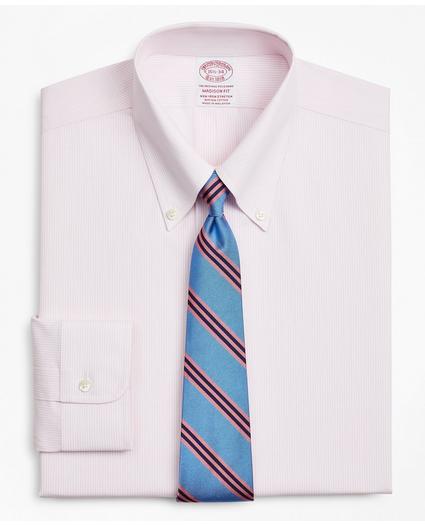 Stretch Madison Relaxed-Fit Dress Shirt, Non-Iron Poplin Button-Down Collar Fine Stripe