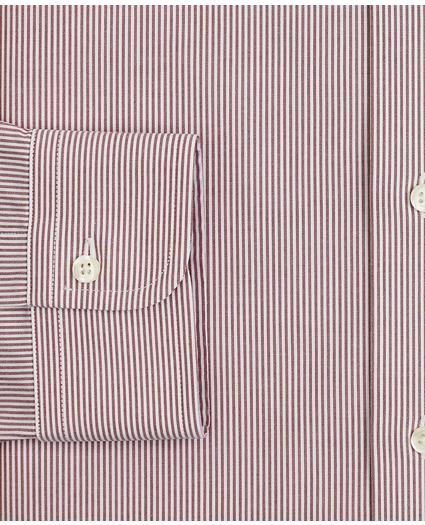 Stretch Milano Slim-Fit Dress Shirt, Non-Iron Poplin Button-Down Collar Fine Stripe