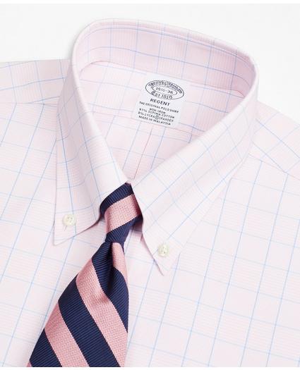 Stretch Regent Regular-Fit Dress Shirt, Non-Iron Pinpoint Button-Down Collar Glen Plaid