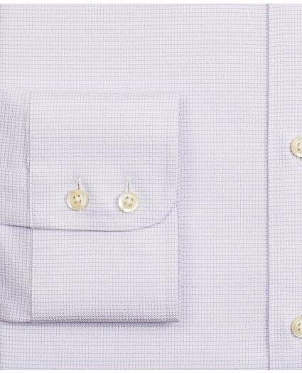 Stretch Milano Slim-Fit Dress Shirt, Non-Iron Twill Button-Down Collar Micro-Check