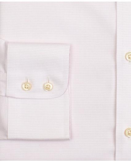 Stretch Milano Slim-Fit Dress Shirt, Non-Iron Twill Button-Down Collar Micro-Check
