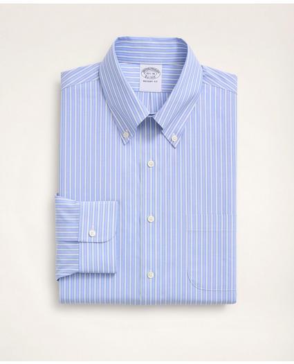 Stretch Regent Regular-Fit Dress Shirt, Non-Iron Poplin Button-Down Collar Ground Alternating Stripe