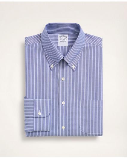 Stretch Regent Regular-Fit Dress Shirt, Non-Iron Poplin Button-Down Collar Ground Stripe
