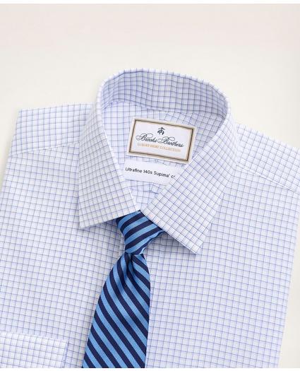 Madison Relaxed-Fit Dress Shirt, Non-Iron Ultrafine Twill Ainsley Collar Double-Grid Check