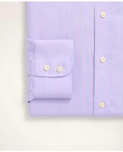 Milano Slim-Fit Dress Shirt, Non-Iron Ultrafine Twill Ainsley Collar Ground Stripe