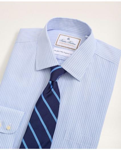 Madison Relaxed-Fit Dress Shirt, Non-Iron Ultrafine Twill Ainsley Collar Triple Stripe