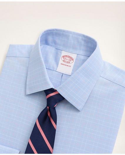 Stretch Madison Relaxed-Fit Dress Shirt, Non-Iron Royal Oxford Ainsley Collar Graph Check