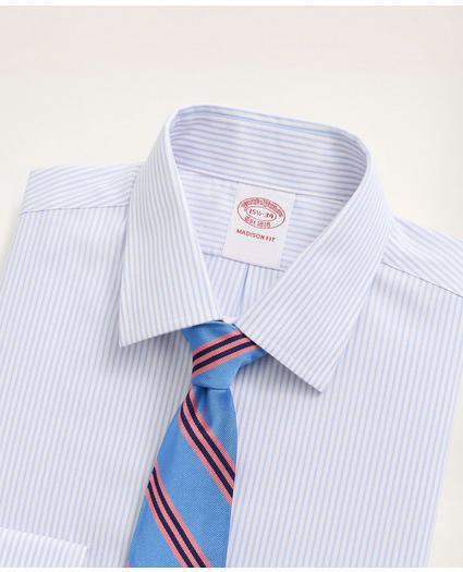 Stretch Madison Relaxed-Fit Dress Shirt, Non-Iron Royal Oxford Ainsley Collar Stripe