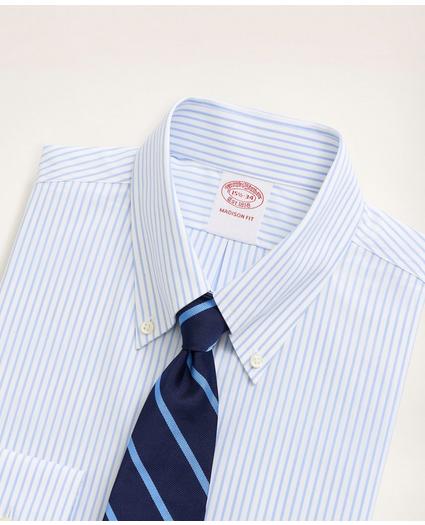 Stretch Madison Relaxed-Fit Dress Shirt, Non-Iron Poplin Button-Down Collar Pencil Stripe