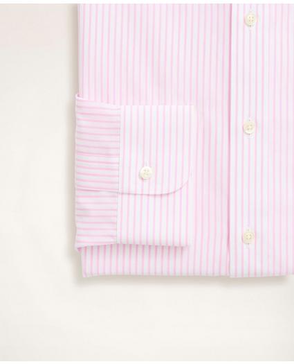 Stretch Milano Slim-Fit Dress Shirt, Non-Iron Poplin Button-Down Collar Pencil Stripe