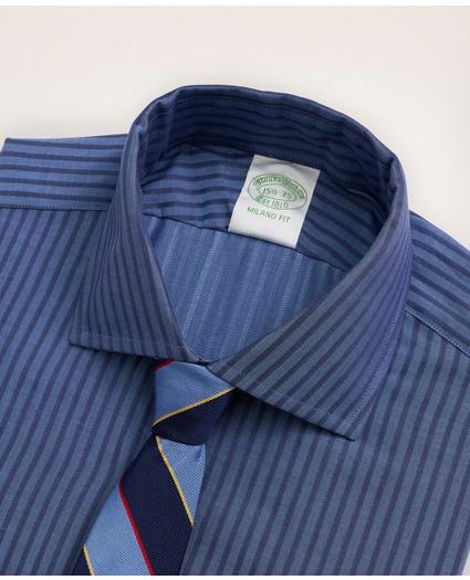 Milano Slim-Fit Dress Shirt, Dobby English Collar Stripe
