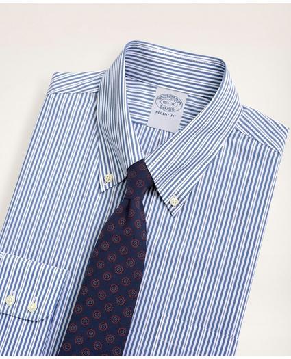 Stretch Regent Regular-Fit Dress Shirt, Non-Iron Poplin Button Down Collar Stripe