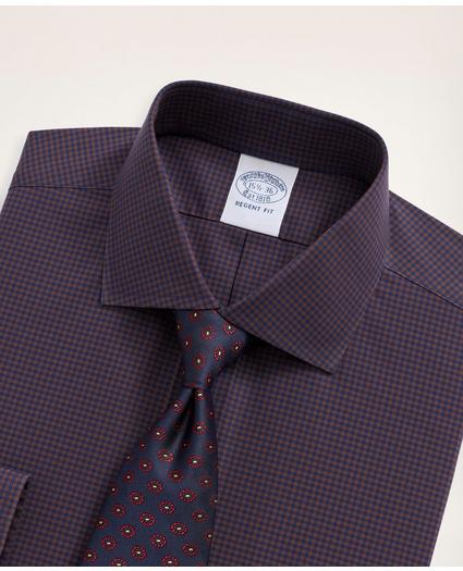 Stretch Regent Regular-Fit Dress Shirt, Non-Iron Poplin English Spread Collar Gingham