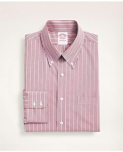 Stretch Madison Relaxed-Fit Dress Shirt, Non-Iron Poplin Button Down Collar Stripe