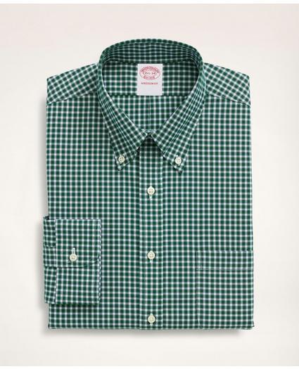 Stretch Madison Relaxed-Fit Dress Shirt, Non-Iron Pinpoint Oxford Button Down Collar Gingham