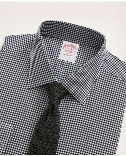 Stretch Madison Relaxed-Fit Dress Shirt, Non-Iron Herringbone Gingham Ainsley Collar