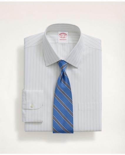 Stretch Madison Relaxed-Fit Dress Shirt, Non-Iron Herringbone Thin Stripe Ainsley Collar