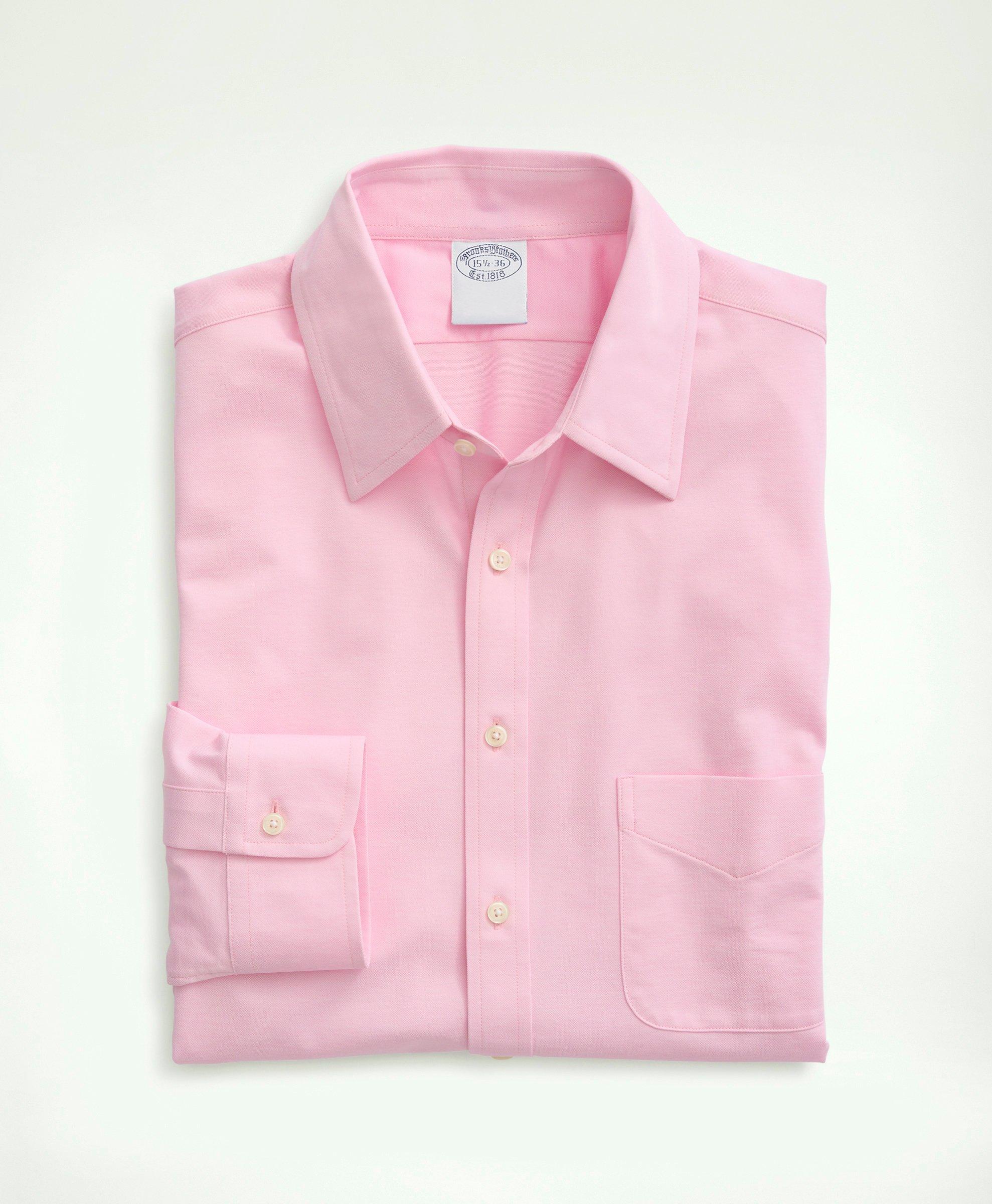 Brooks Brothers Japanese Knit Dress Shirt, Slim Fit | Light Pink | Size 15½ 33