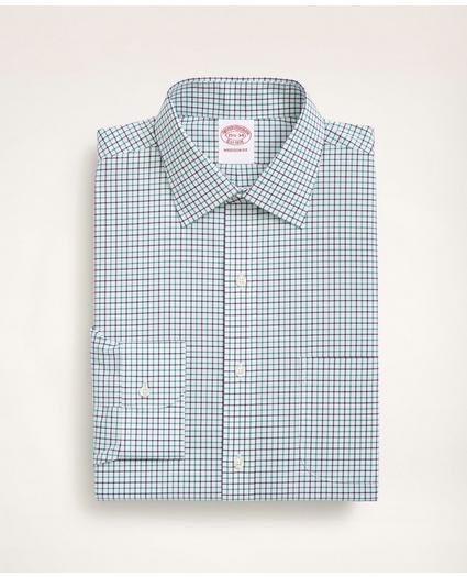 Stretch Madison Relaxed-Fit Dress Shirt, Non-Iron Poplin Ainsley Collar Tattersall