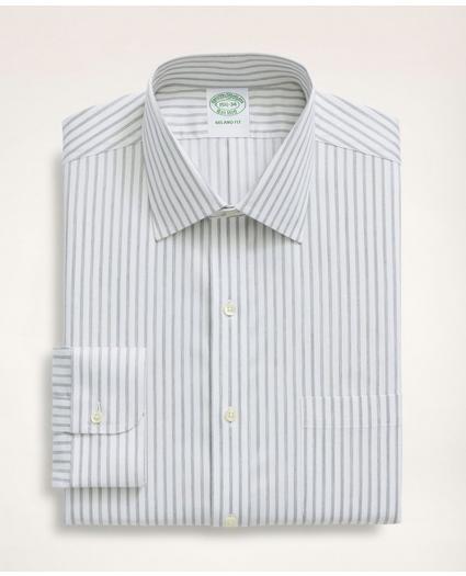 Stretch Milano Slim-Fit Dress Shirt, Non-Iron Twill Stripe Ainsley Collar