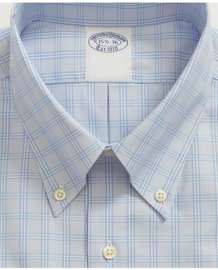 Stretch Supima Cotton Non-Iron Pinpoint Oxford Button-Down Collar, Check Dress Shirt