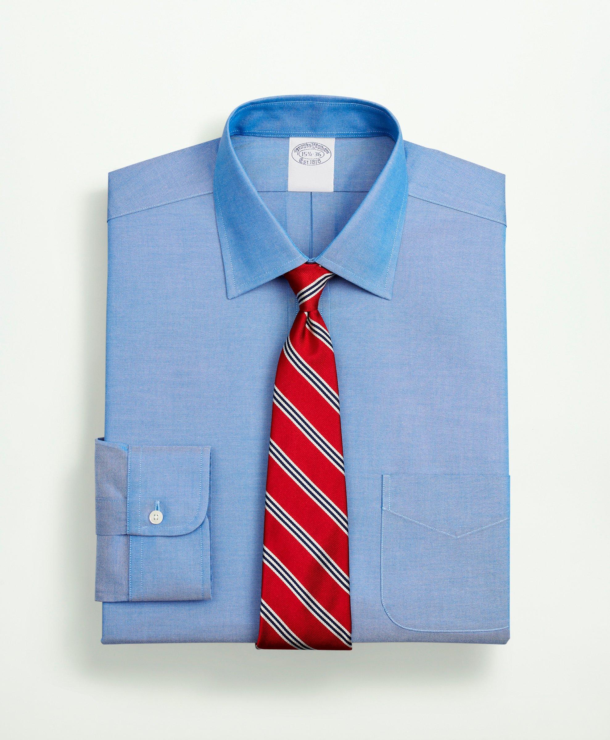 Brooks Brothers Stretch Supima Cotton Non-iron Pinpoint Oxford Button-down  Collar Dress Shirt In Blue | ModeSens