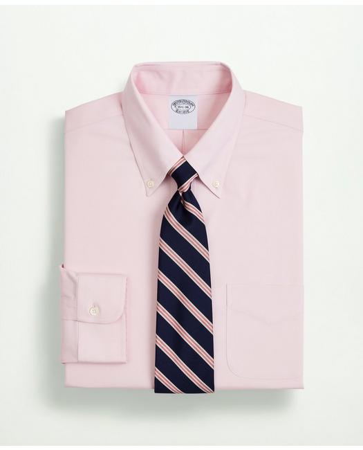 Brooks Brothers Stretch Supima Cotton Non-iron Pinpoint Oxford Button-down Collar Dress Shirt | Pink | Size 18 34