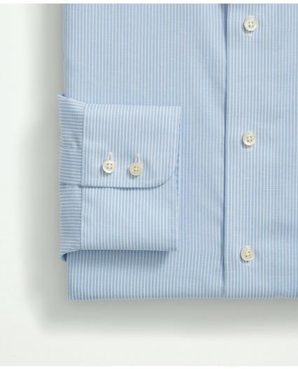 X Thomas Mason Cotton-Linen English Spread Collar, Mini Stripe Dress Shirt