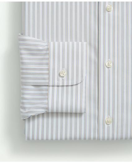 Stretch Supima Cotton Non-Iron Poplin Button Down Collar, Ground Stripe Dress Shirt