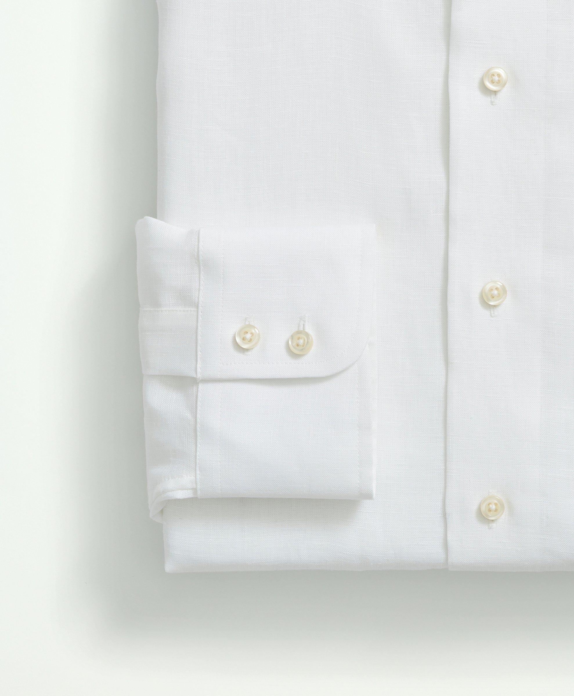 X Thomas Mason Linen Poplin English Spread Collar