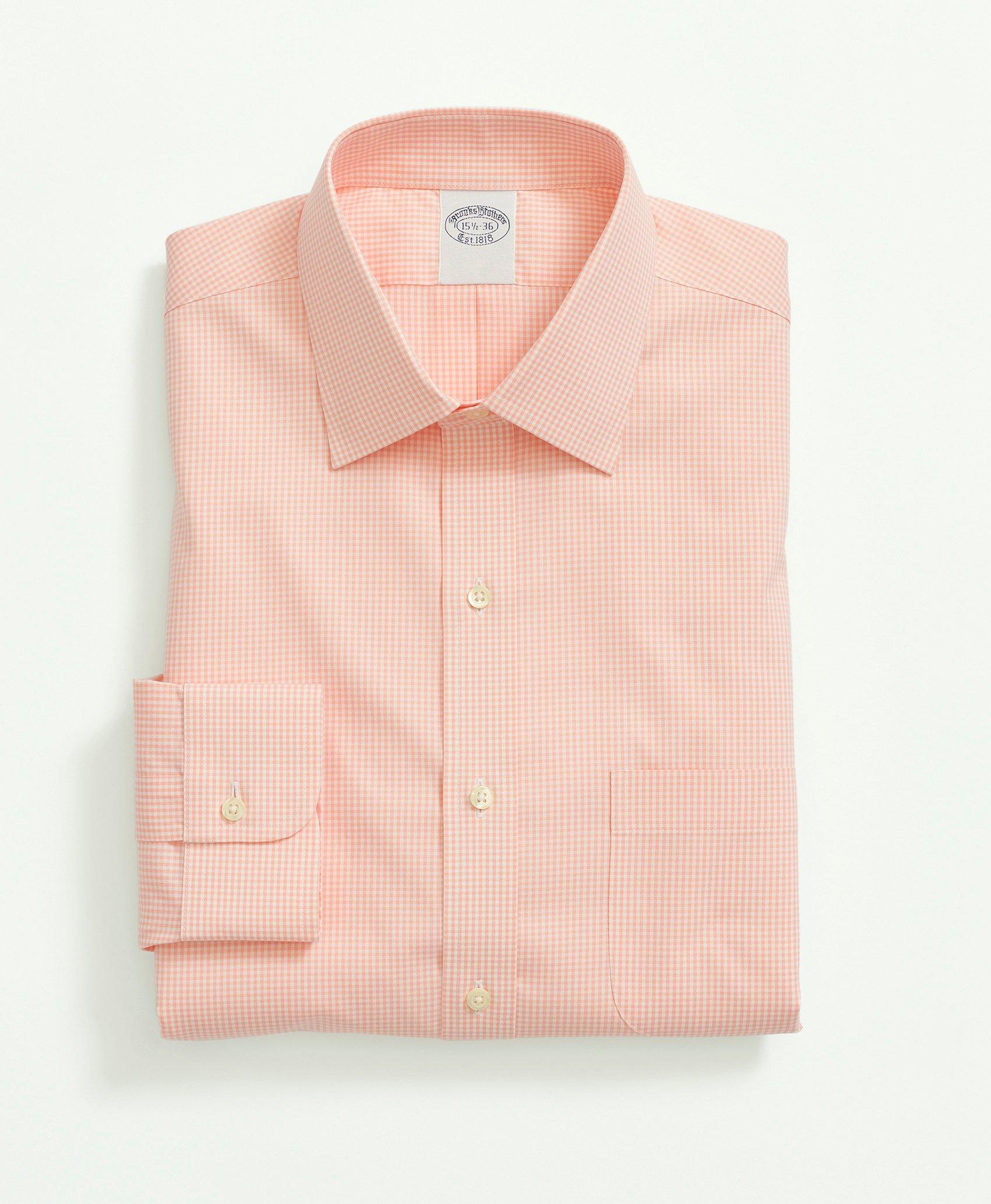 Stretch Supima Cotton Non-Iron Pinpoint Oxford Ainsley Collar, Gingham Dress Shirt