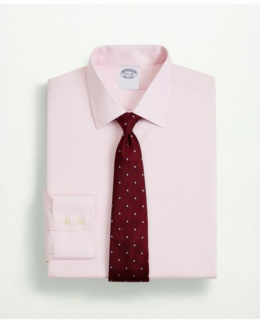 Brooks Brothers Stretch Supima Cotton Non-iron Twill Ainsley Collar Dress Shirt | Pink | Size 16 35