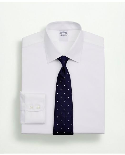 Brooks Brothers Stretch Supima Cotton Non-iron Twill Ainsley Collar Dress Shirt | White | Size 16 34