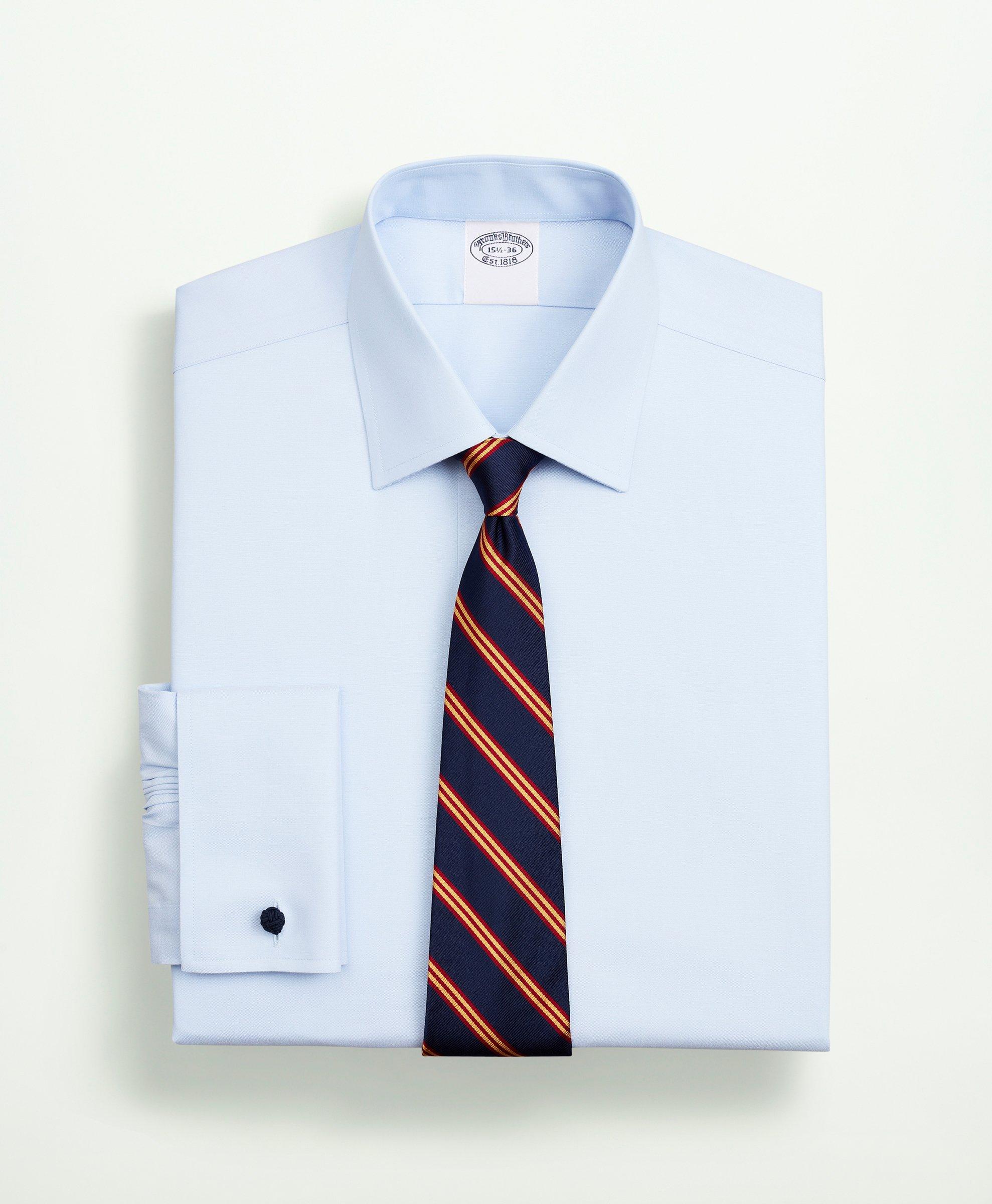 Brooks Brothers Light Blue Regular Fit Non-iron Stretch Supima Cotton  Pinpoint Oxford Cloth Dressshirt With Ainsley | ModeSens