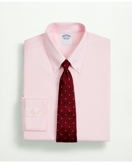 Brooks Brothers Stretch Supima Cotton Non-iron Twill Button-down Collar Dress Shirt | Pink | Size 18 35