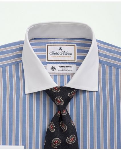 X Thomas Mason Cotton Poplin English Collar, Striped Dress Shirt
