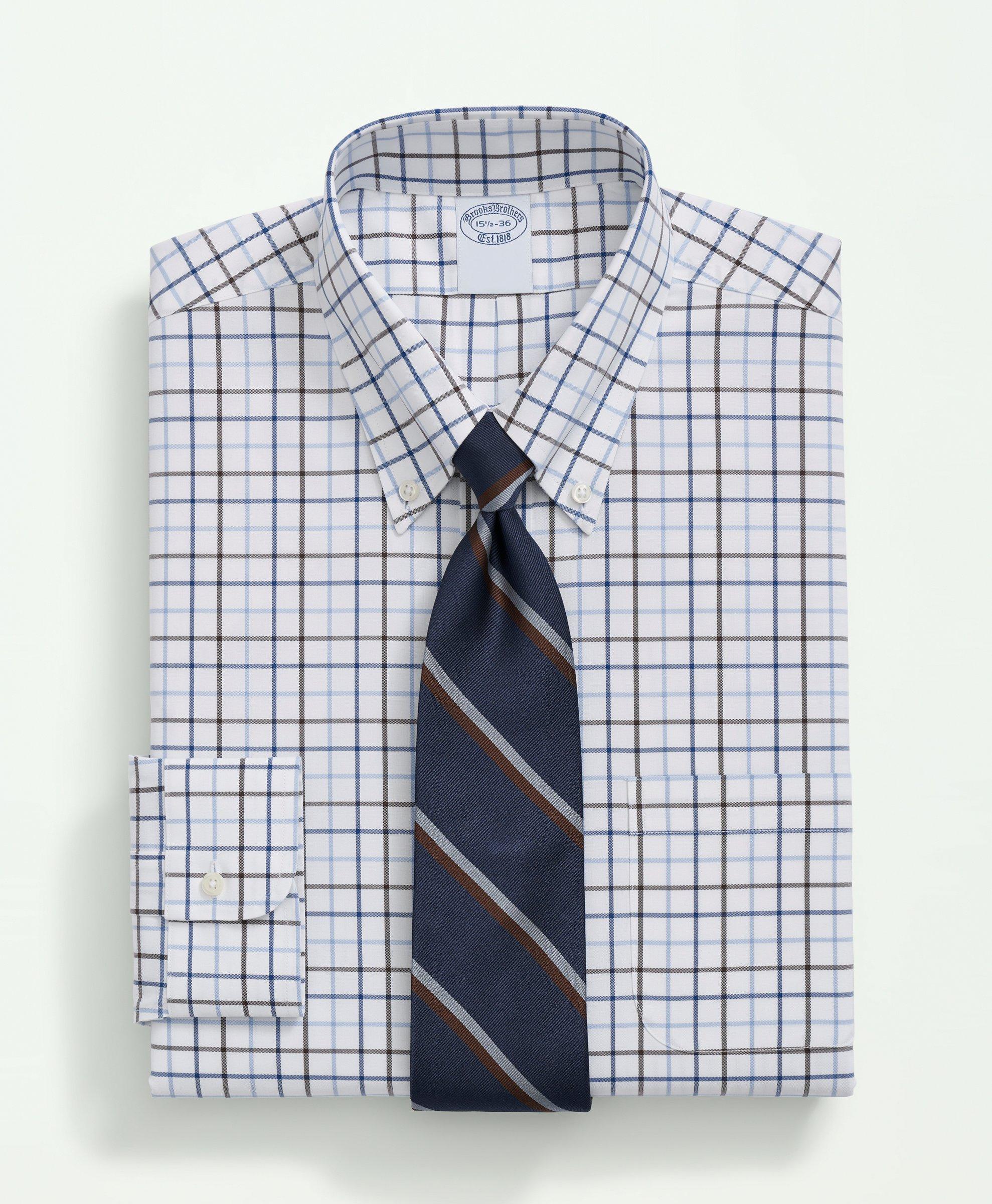 Blue windowpane outlet shirt